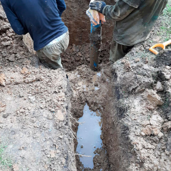 Обустройство с кессоном в СНТ Мебельщик